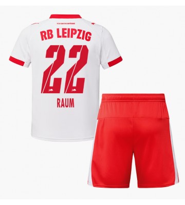 Lacne Dětský Futbalové dres RB Leipzig David Raum #22 2025-26 Krátky Rukáv - Domáci (+ trenírky)